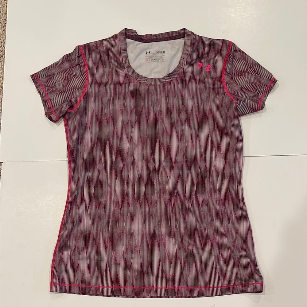 Under Armour Pink and Black Patterned Tee